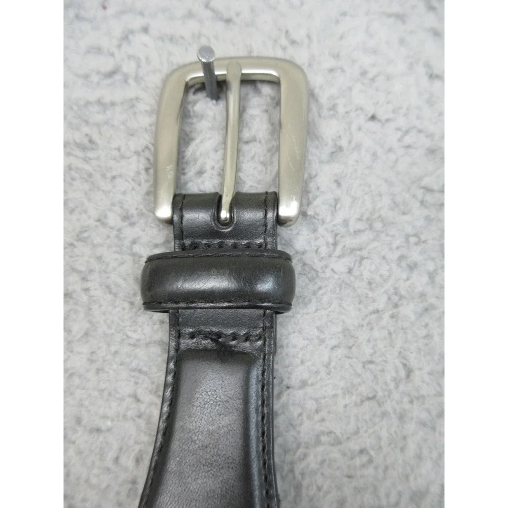 Coach Woven Leather Belt Men 42 Black White Braided Classic Western Preppy Casul